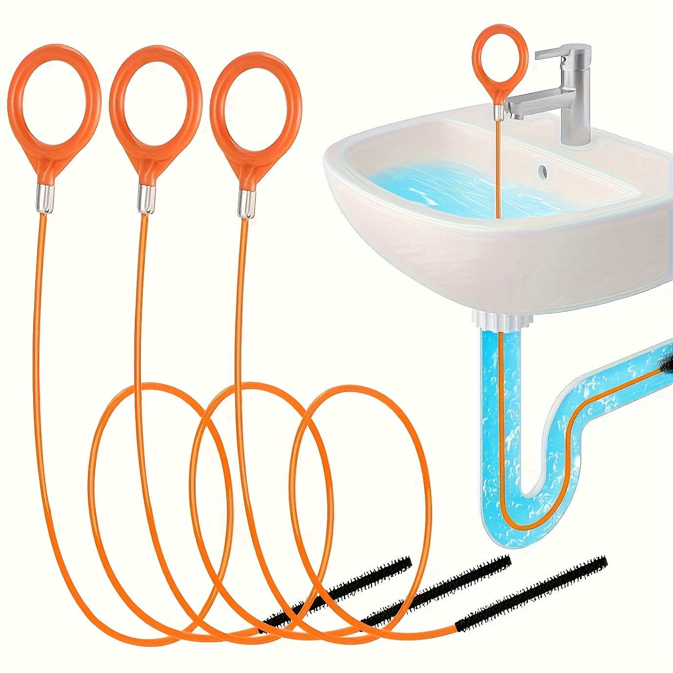 Drain Snake Flexible - Sink Snake Hair Remover Tool, Flexible,