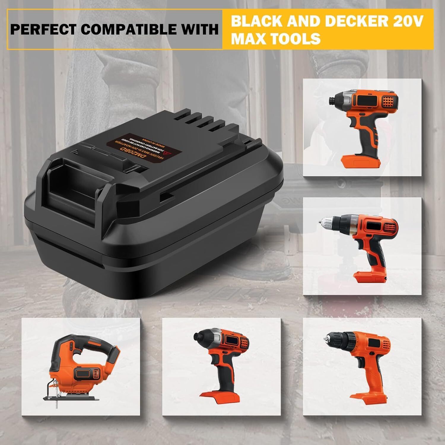 DM20BD Battery Adapter for DeW - Black+Decker Tool Cordless review and price